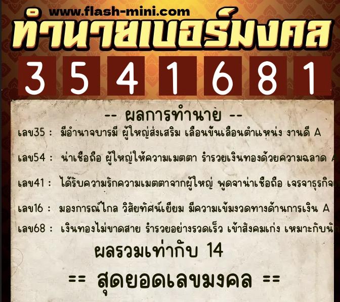 ทำนายเบอร์มงคล 0XX-3541681 ทำนายเบอร์มงคล หมายเลข 080-354168 ทำนายเบอร์มงคล 0XX-3541681 ทำนายเบอร์มงคล หมายเลข 080-354168