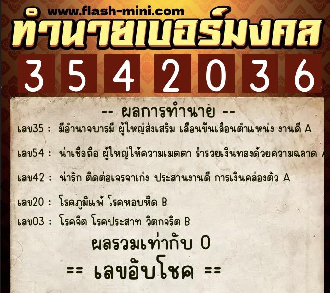 ทำนายเบอร์มงคล 0XX-3542036 ทำนายเบอร์มงคล หมายเลข 086-354203 ทำนายเบอร์มงคล 0XX-3542036 ทำนายเบอร์มงคล หมายเลข 086-354203