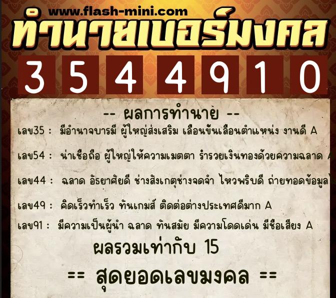 ทำนายเบอร์มงคล 0XX-3544910 ทำนายเบอร์มงคล หมายเลข 065-354491 ทำนายเบอร์มงคล 0XX-3544910 ทำนายเบอร์มงคล หมายเลข 065-354491