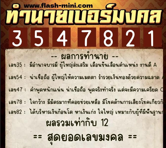 ทำนายเบอร์มงคล 0XX-3547821 ทำนายเบอร์มงคล หมายเลข 063-354782 ทำนายเบอร์มงคล 0XX-3547821 ทำนายเบอร์มงคล หมายเลข 063-354782