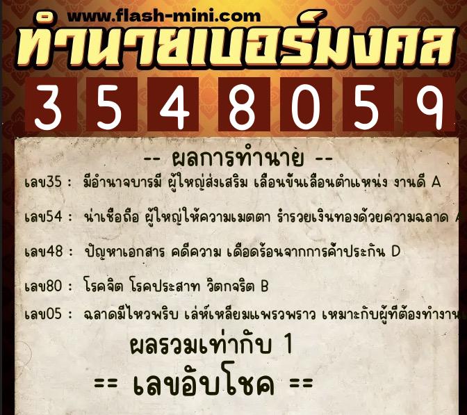 ทำนายเบอร์มงคล 0XX-3548059 ทำนายเบอร์มงคล หมายเลข 092-354805 ทำนายเบอร์มงคล 0XX-3548059 ทำนายเบอร์มงคล หมายเลข 092-354805