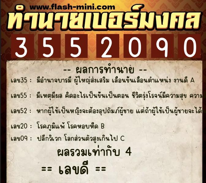 ทำนายเบอร์มงคล 0XX-3552090 ทำนายเบอร์มงคล หมายเลข 089-355209 ทำนายเบอร์มงคล 0XX-3552090 ทำนายเบอร์มงคล หมายเลข 089-355209