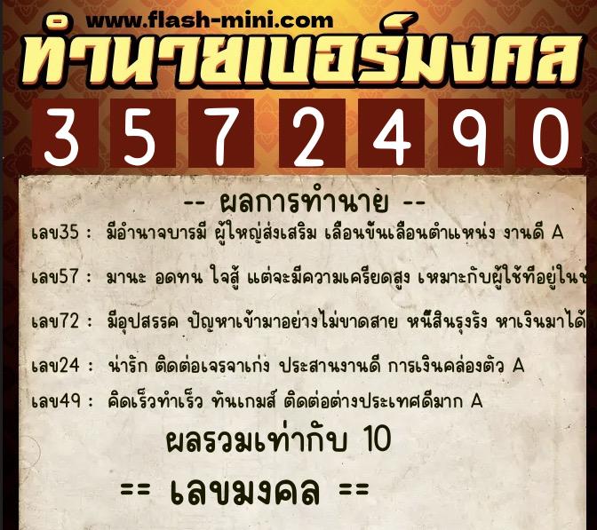 ทำนายเบอร์มงคล 0XX-3572490 ทำนายเบอร์มงคล หมายเลข 097-357249 ทำนายเบอร์มงคล 0XX-3572490 ทำนายเบอร์มงคล หมายเลข 097-357249