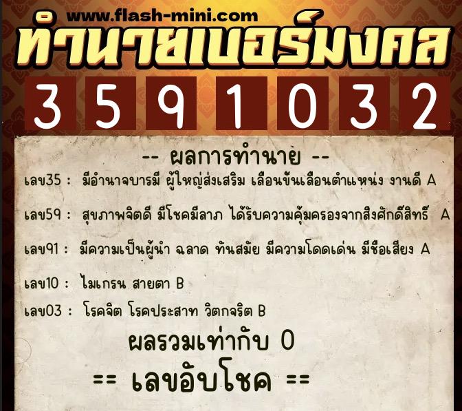 ทำนายเบอร์มงคล 0XX-3591032 ทำนายเบอร์มงคล หมายเลข 087-359103 ทำนายเบอร์มงคล 0XX-3591032 ทำนายเบอร์มงคล หมายเลข 087-359103