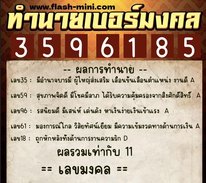 ทำนายเบอร์มงคล 0XX-3596185 ทำนายเบอร์มงคล หมายเลข 084-359618 ทำนายเบอร์มงคล 0XX-3596185 ทำนายเบอร์มงคล หมายเลข 084-359618