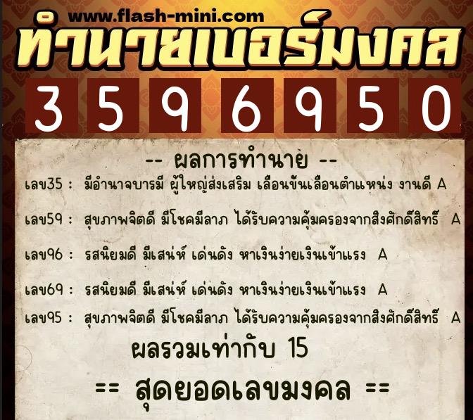 ทำนายเบอร์มงคล 0XX-3596950 ทำนายเบอร์มงคล หมายเลข 065-359695 ทำนายเบอร์มงคล 0XX-3596950 ทำนายเบอร์มงคล หมายเลข 065-359695