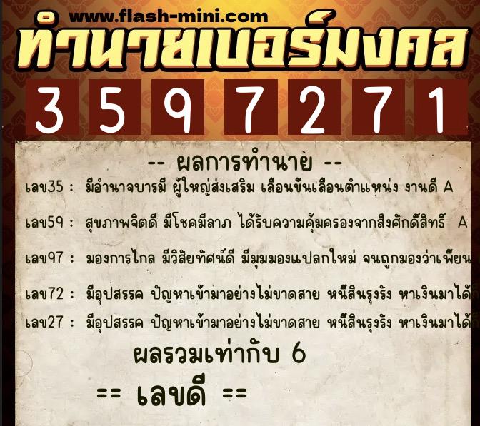 ทำนายเบอร์มงคล 0XX-3597271 ทำนายเบอร์มงคล หมายเลข 092-359727 ทำนายเบอร์มงคล 0XX-3597271 ทำนายเบอร์มงคล หมายเลข 092-359727