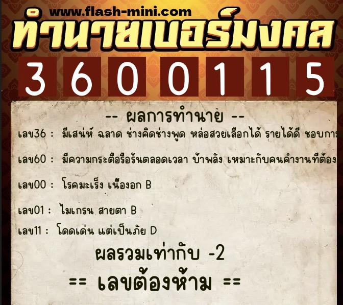 ทำนายเบอร์มงคล 0XX-3600115 ทำนายเบอร์มงคล หมายเลข 084-360011 ทำนายเบอร์มงคล 0XX-3600115 ทำนายเบอร์มงคล หมายเลข 084-360011