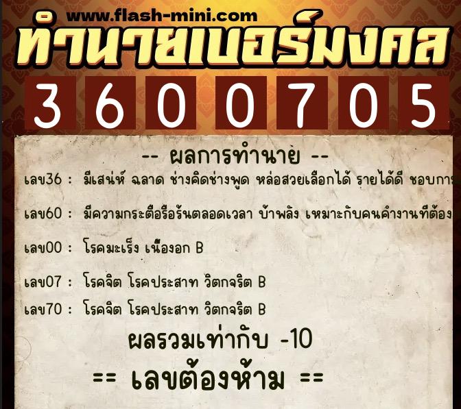 ทำนายเบอร์มงคล 0XX-3600705 ทำนายเบอร์มงคล หมายเลข 098-360070 ทำนายเบอร์มงคล 0XX-3600705 ทำนายเบอร์มงคล หมายเลข 098-360070