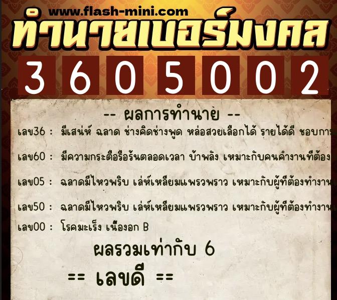 ทำนายเบอร์มงคล 0XX-3605002 ทำนายเบอร์มงคล หมายเลข 096-360500 ทำนายเบอร์มงคล 0XX-3605002 ทำนายเบอร์มงคล หมายเลข 096-360500