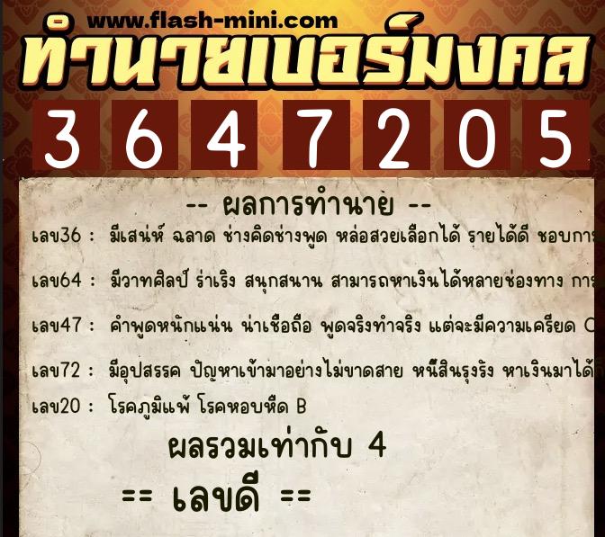 ทำนายเบอร์มงคล 0XX-3647205  ทำนายเบอร์มงคล หมายเลข 087-364720  ทำนายเบอร์มงคล 0XX-3647205  ทำนายเบอร์มงคล หมายเลข 087-364720