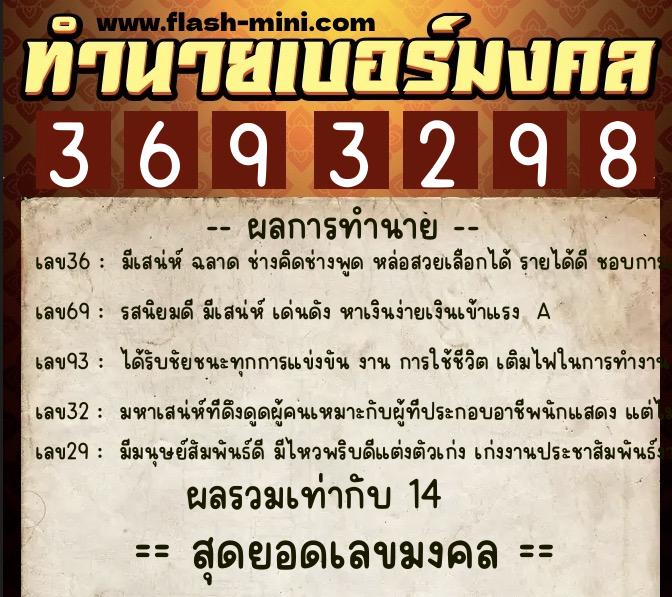 ทำนายเบอร์มงคล 0XX-3693298 ทำนายเบอร์มงคล หมายเลข 061-369329 ทำนายเบอร์มงคล 0XX-3693298 ทำนายเบอร์มงคล หมายเลข 061-369329