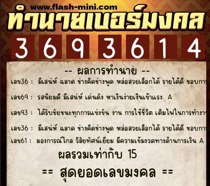 ทำนายเบอร์มงคล 0XX-3693614 ทำนายเบอร์มงคล หมายเลข 083-369361 ทำนายเบอร์มงคล 0XX-3693614 ทำนายเบอร์มงคล หมายเลข 083-369361