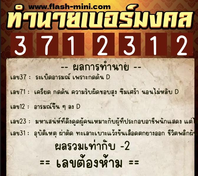 ทำนายเบอร์มงคล 0XX-3712312 ทำนายเบอร์มงคล หมายเลข 086-371231 ทำนายเบอร์มงคล 0XX-3712312 ทำนายเบอร์มงคล หมายเลข 086-371231