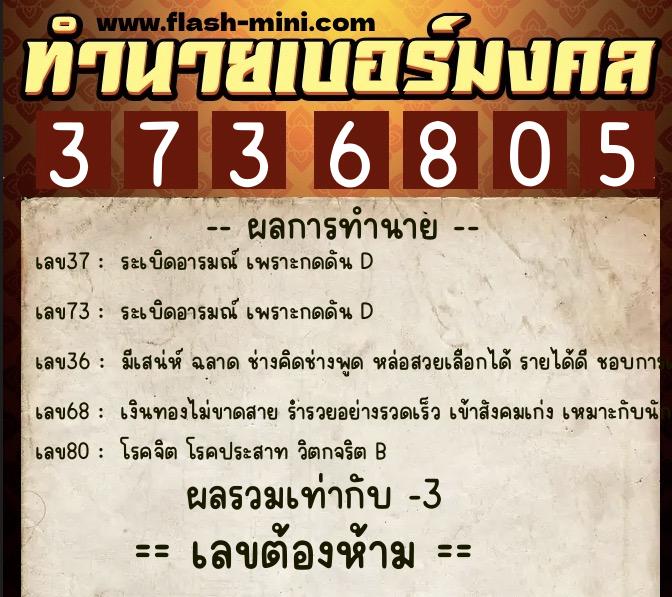 ทำนายเบอร์มงคล 0XX-3736805 ทำนายเบอร์มงคล หมายเลข 085-373680 ทำนายเบอร์มงคล 0XX-3736805 ทำนายเบอร์มงคล หมายเลข 085-373680