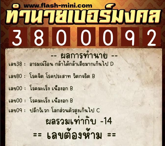 ทำนายเบอร์มงคล 0XX-3800092 ทำนายเบอร์มงคล หมายเลข 087-380009 ทำนายเบอร์มงคล 0XX-3800092 ทำนายเบอร์มงคล หมายเลข 087-380009