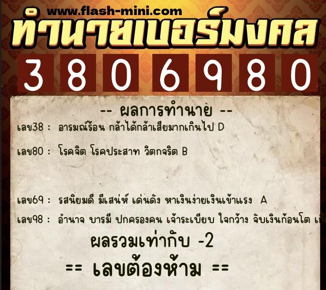 ทำนายเบอร์มงคล 0XX-3806980 ทำนายเบอร์มงคล หมายเลข 086-380698 ทำนายเบอร์มงคล 0XX-3806980 ทำนายเบอร์มงคล หมายเลข 086-380698