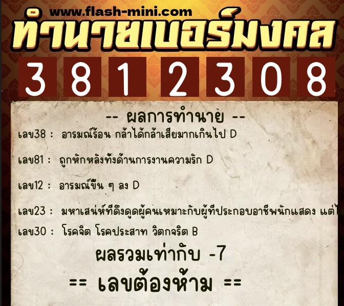 ทำนายเบอร์มงคล 0XX-3812308 ทำนายเบอร์มงคล หมายเลข 098-381230 ทำนายเบอร์มงคล 0XX-3812308 ทำนายเบอร์มงคล หมายเลข 098-381230