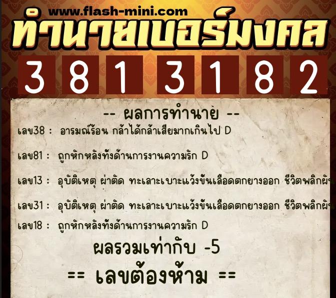 ทำนายเบอร์มงคล 0XX-3813182 ทำนายเบอร์มงคล หมายเลข 097-381318 ทำนายเบอร์มงคล 0XX-3813182 ทำนายเบอร์มงคล หมายเลข 097-381318