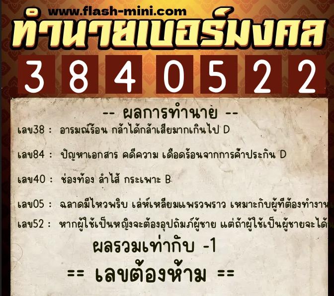 ทำนายเบอร์มงคล 0XX-3840522 ทำนายเบอร์มงคล หมายเลข 089-384052 ทำนายเบอร์มงคล 0XX-3840522 ทำนายเบอร์มงคล หมายเลข 089-384052