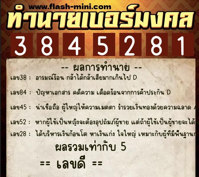 ทำนายเบอร์มงคล 0XX-3845281 ทำนายเบอร์มงคล หมายเลข 082-384528 ทำนายเบอร์มงคล 0XX-3845281 ทำนายเบอร์มงคล หมายเลข 082-384528