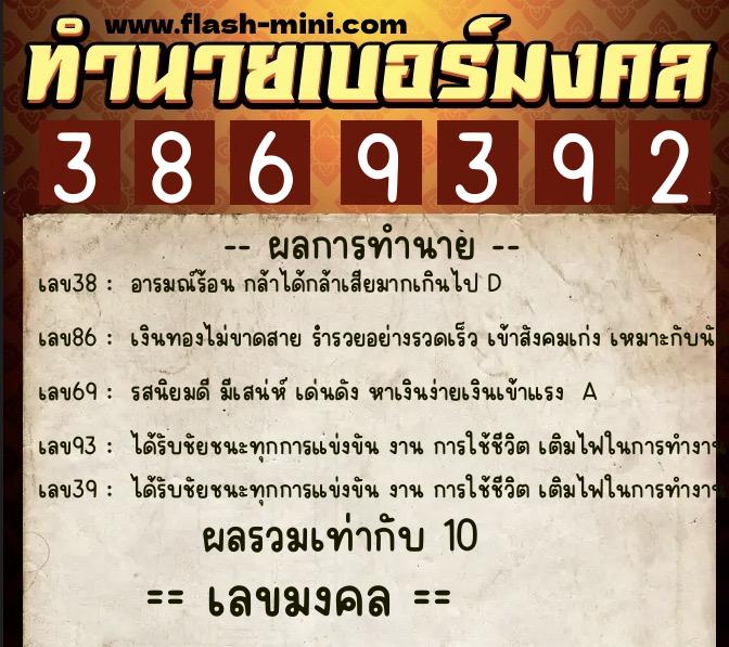 ทำนายเบอร์มงคล 0XX-3869392 ทำนายเบอร์มงคล หมายเลข 069-386939 ทำนายเบอร์มงคล 0XX-3869392 ทำนายเบอร์มงคล หมายเลข 069-386939