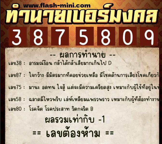 ทำนายเบอร์มงคล 0XX-3875809 ทำนายเบอร์มงคล หมายเลข 098-387580 ทำนายเบอร์มงคล 0XX-3875809 ทำนายเบอร์มงคล หมายเลข 098-387580