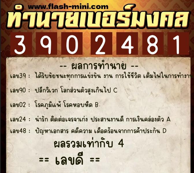ทำนายเบอร์มงคล 0XX-3902481 ทำนายเบอร์มงคล หมายเลข 069-390248 ทำนายเบอร์มงคล 0XX-3902481 ทำนายเบอร์มงคล หมายเลข 069-390248