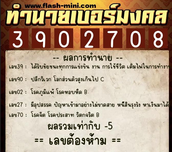ทำนายเบอร์มงคล 0XX-3902708 ทำนายเบอร์มงคล หมายเลข 095-390270 ทำนายเบอร์มงคล 0XX-3902708 ทำนายเบอร์มงคล หมายเลข 095-390270