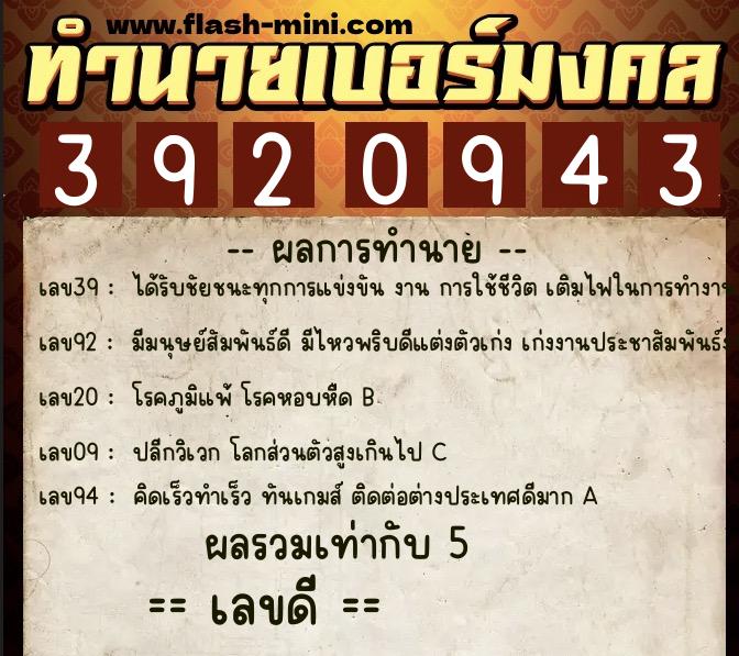ทำนายเบอร์มงคล 0XX-3920943 ทำนายเบอร์มงคล หมายเลข 083-392094 ทำนายเบอร์มงคล 0XX-3920943 ทำนายเบอร์มงคล หมายเลข 083-392094