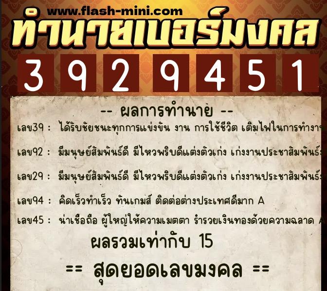 ทำนายเบอร์มงคล 0XX-3929451 ทำนายเบอร์มงคล หมายเลข 098-392945 ทำนายเบอร์มงคล 0XX-3929451 ทำนายเบอร์มงคล หมายเลข 098-392945