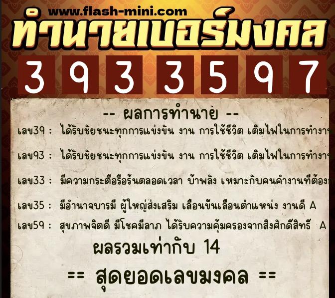 ทำนายเบอร์มงคล 0XX-3933597 ทำนายเบอร์มงคล หมายเลข 094-393359 ทำนายเบอร์มงคล 0XX-3933597 ทำนายเบอร์มงคล หมายเลข 094-393359