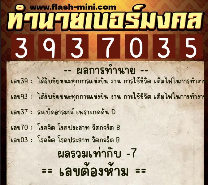 ทำนายเบอร์มงคล 0XX-3937035 ทำนายเบอร์มงคล หมายเลข 089-393703 ทำนายเบอร์มงคล 0XX-3937035 ทำนายเบอร์มงคล หมายเลข 089-393703