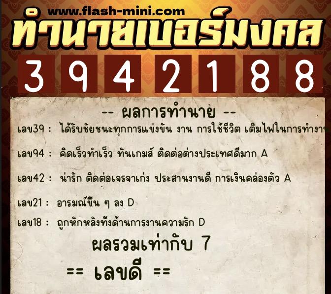 ทำนายเบอร์มงคล 0XX-3942188 ทำนายเบอร์มงคล หมายเลข 083-394218 ทำนายเบอร์มงคล 0XX-3942188 ทำนายเบอร์มงคล หมายเลข 083-394218