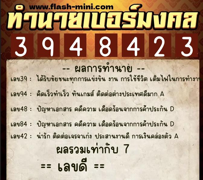 ทำนายเบอร์มงคล 0XX-3948423 ทำนายเบอร์มงคล หมายเลข 063-394842 ทำนายเบอร์มงคล 0XX-3948423 ทำนายเบอร์มงคล หมายเลข 063-394842