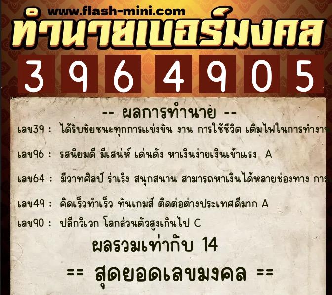 ทำนายเบอร์มงคล 0XX-3964905 ทำนายเบอร์มงคล หมายเลข 083-396490 ทำนายเบอร์มงคล 0XX-3964905 ทำนายเบอร์มงคล หมายเลข 083-396490