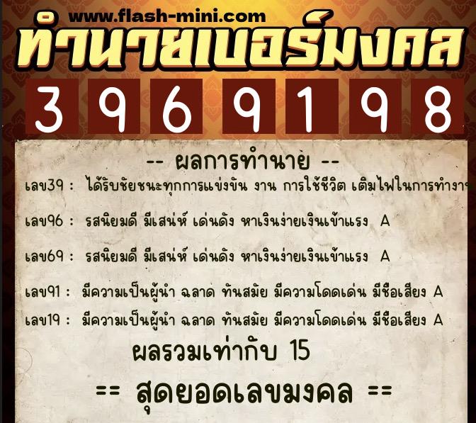 ทำนายเบอร์มงคล 0XX-3969198 ทำนายเบอร์มงคล หมายเลข 081-396919 ทำนายเบอร์มงคล 0XX-3969198 ทำนายเบอร์มงคล หมายเลข 081-396919