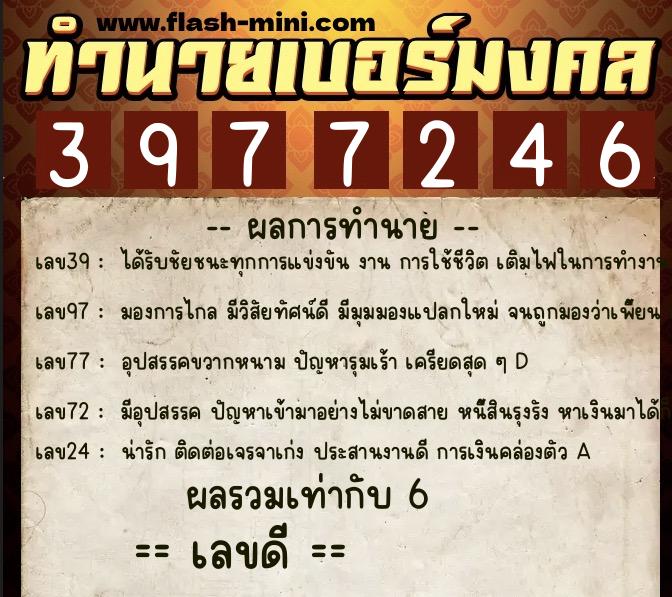 ทำนายเบอร์มงคล 0XX-3977246 ทำนายเบอร์มงคล หมายเลข 088-397724 ทำนายเบอร์มงคล 0XX-3977246 ทำนายเบอร์มงคล หมายเลข 088-397724