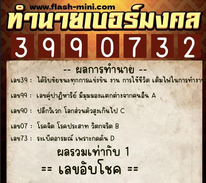 ทำนายเบอร์มงคล 0XX-3990732 ทำนายเบอร์มงคล หมายเลข 097-399073 ทำนายเบอร์มงคล 0XX-3990732 ทำนายเบอร์มงคล หมายเลข 097-399073