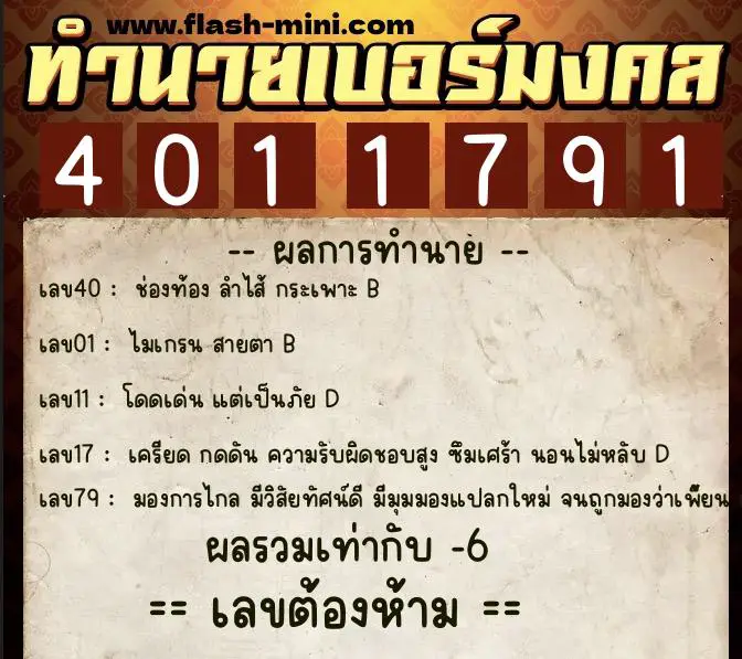 ทำนายเบอร์มงคล 0XX-4011791 ทำนายเบอร์มงคล หมายเลข 096-401179 ทำนายเบอร์มงคล 0XX-4011791 ทำนายเบอร์มงคล หมายเลข 096-401179