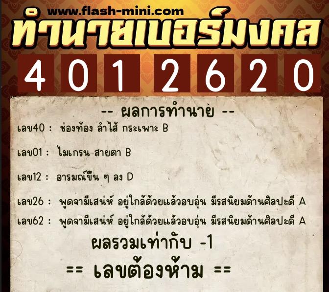 ทำนายเบอร์มงคล 0XX-4012620 ทำนายเบอร์มงคล หมายเลข 068-401262 ทำนายเบอร์มงคล 0XX-4012620 ทำนายเบอร์มงคล หมายเลข 068-401262