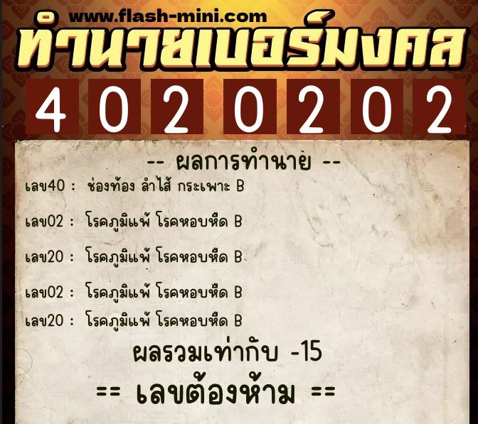 ทำนายเบอร์มงคล 0XX-4020202 ทำนายเบอร์มงคล หมายเลข 067-402020 ทำนายเบอร์มงคล 0XX-4020202 ทำนายเบอร์มงคล หมายเลข 067-402020