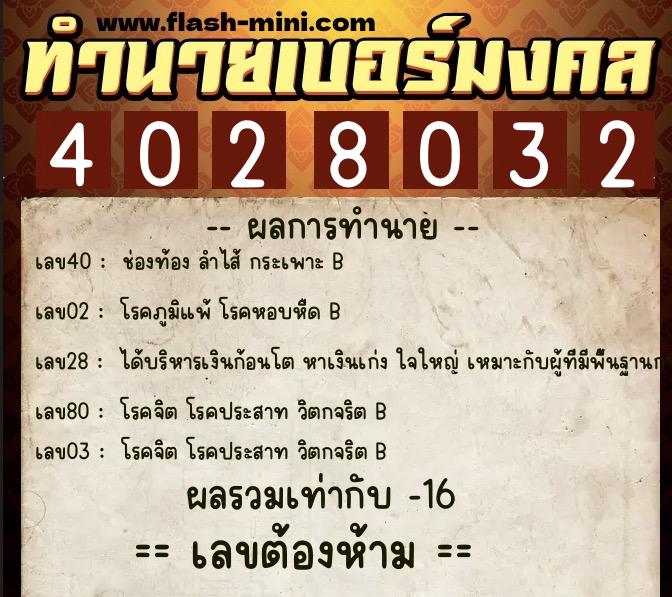 ทำนายเบอร์มงคล 0XX-4028032 ทำนายเบอร์มงคล หมายเลข 060-402803 ทำนายเบอร์มงคล 0XX-4028032 ทำนายเบอร์มงคล หมายเลข 060-402803