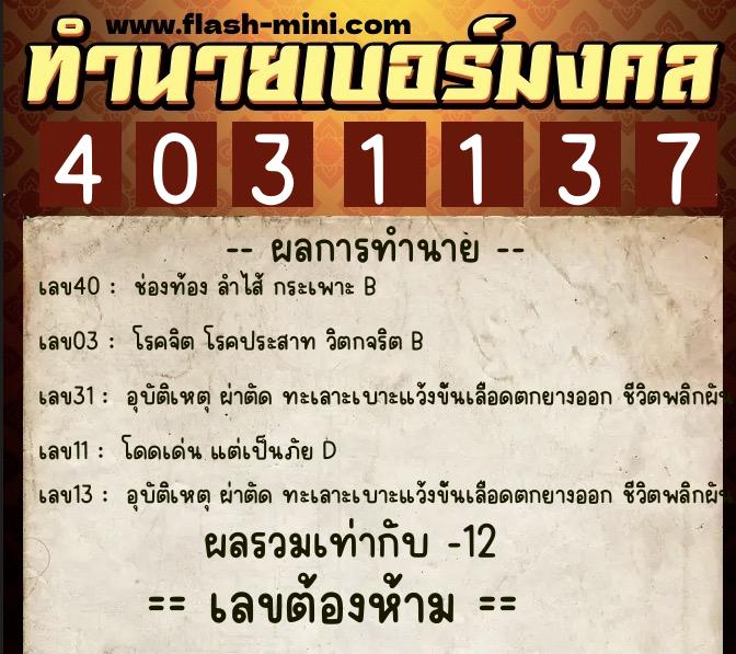 ทำนายเบอร์มงคล 0XX-4031137 ทำนายเบอร์มงคล หมายเลข 096-403113 ทำนายเบอร์มงคล 0XX-4031137 ทำนายเบอร์มงคล หมายเลข 096-403113