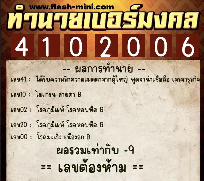 ทำนายเบอร์มงคล 0XX-4102006 ทำนายเบอร์มงคล หมายเลข 067-410200 ทำนายเบอร์มงคล 0XX-4102006 ทำนายเบอร์มงคล หมายเลข 067-410200