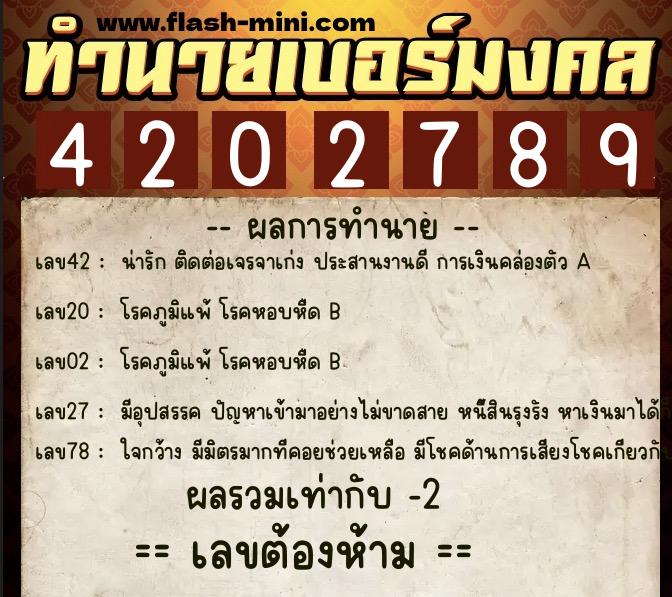ทำนายเบอร์มงคล 0XX-4202789 ทำนายเบอร์มงคล หมายเลข 060-420278 ทำนายเบอร์มงคล 0XX-4202789 ทำนายเบอร์มงคล หมายเลข 060-420278