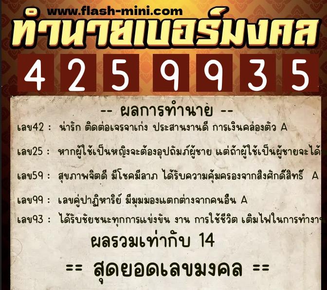 ทำนายเบอร์มงคล 0XX-4259935 ทำนายเบอร์มงคล หมายเลข 080-425993 ทำนายเบอร์มงคล 0XX-4259935 ทำนายเบอร์มงคล หมายเลข 080-425993