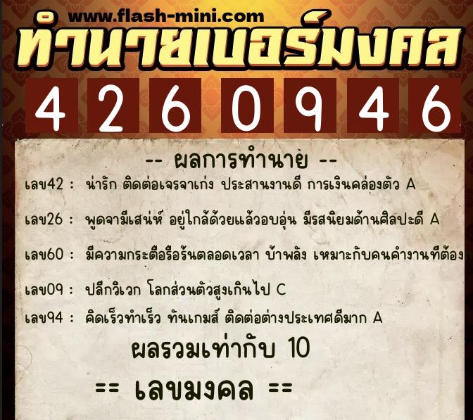 ทำนายเบอร์มงคล 0XX-4260946 ทำนายเบอร์มงคล หมายเลข 097-426094 ทำนายเบอร์มงคล 0XX-4260946 ทำนายเบอร์มงคล หมายเลข 097-426094