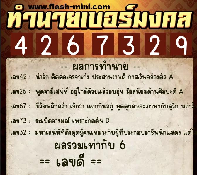 ทำนายเบอร์มงคล 0XX-4267329 ทำนายเบอร์มงคล หมายเลข 068-426732 ทำนายเบอร์มงคล 0XX-4267329 ทำนายเบอร์มงคล หมายเลข 068-426732