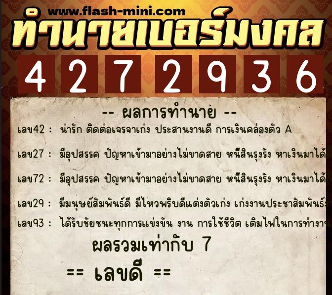 ทำนายเบอร์มงคล 0XX-4272936 ทำนายเบอร์มงคล หมายเลข 094-427293 ทำนายเบอร์มงคล 0XX-4272936 ทำนายเบอร์มงคล หมายเลข 094-427293